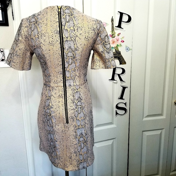 🎉Host Pick 🎉TOP SHOP Snake Skin Gold Metallic Dress size 4 - Picture 5 of 8